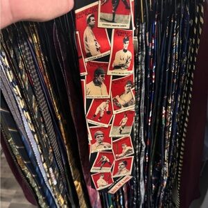 Museum Artifacts Silk Baseball Themed Tie Vintage